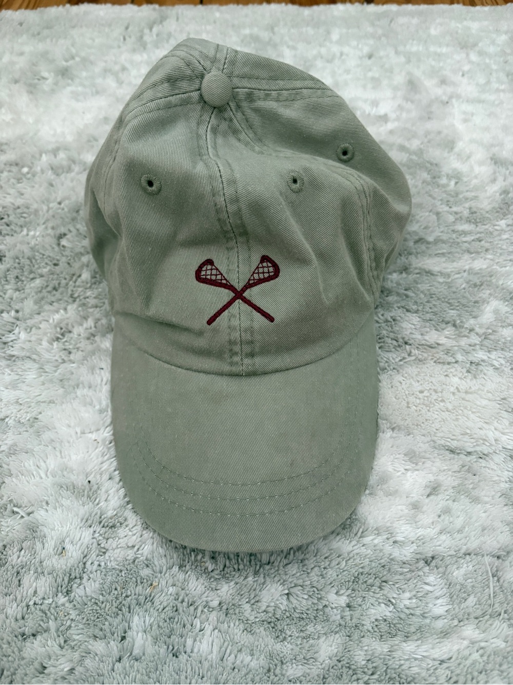 Olive Green/Greyish Lacrosse Embroidered Baseball Cap